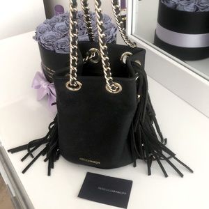 Rebecca Minkoff Black Fringe Tassel Chain Shoulder Bag